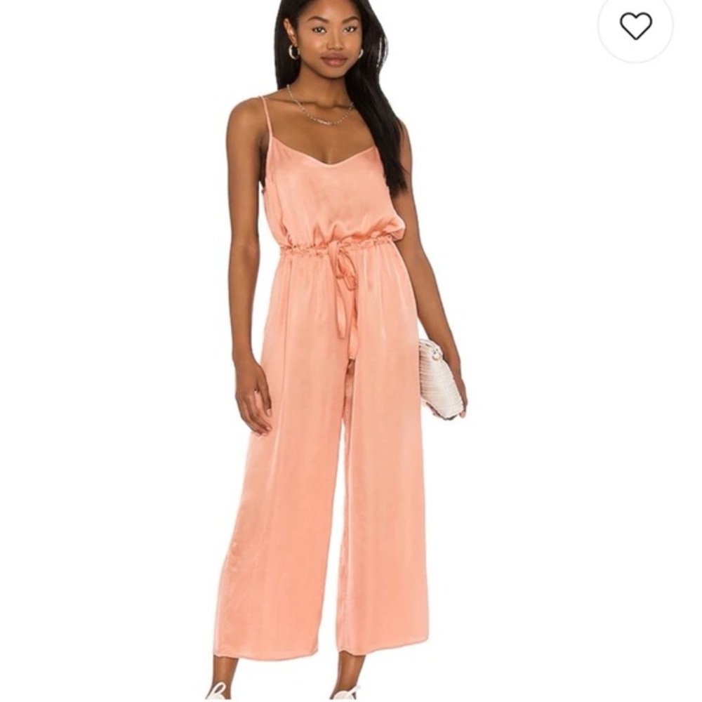 NATION LTD Aly Easy Playsuit in Pink Glaze Flowy Wide Leg Jumpsuit Dinner Sz XS